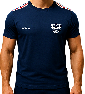 Camiseta Dry-fit AZUL MARINHO para Academia Uniforme SKYFIT Unissex