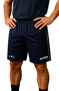 Short Tactel Azul para Academia Uniforme SkyFit Masculino