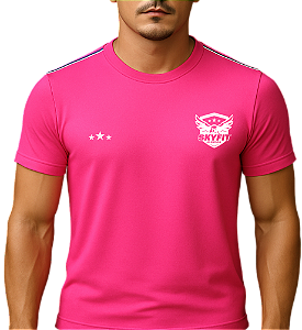 Camiseta Dry-fit ROSA Florecente para Academia Uniforme SKYFIT Unissex