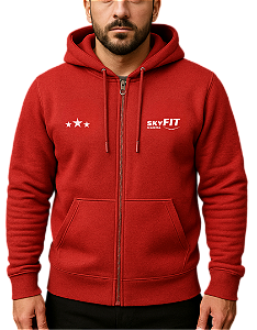 Blusa Moletom Vermelho Uniforme SkyFIT Unissex