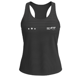 Camiseta Regata Feminina Modelo Nadador Dry-fit PRETO para Academia Uniforme SKYFIT
