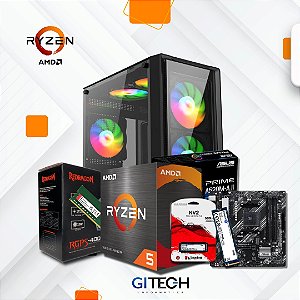 PC GAMER GITECH-100 RYZEN 5 4600g, 8GB RAM, 500GB NVME (MONTADO)