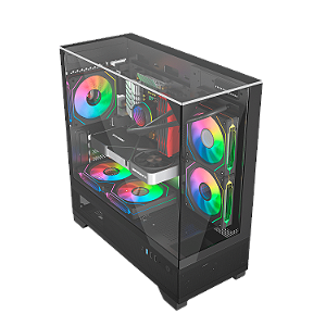 GABINETE GAMER mATX MAHAL DARK CUBO DESIGN VIDRO LIKETEC