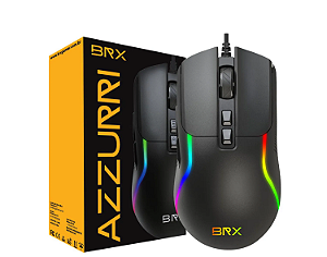 MOUSE USB AZZURRI 3600 DPI PRETO BRX