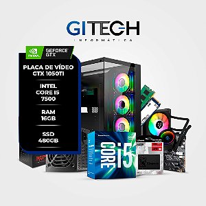 PC GAMER GITECH-200 INTEL i5 7500 16GB RAM 500GB NVME WATER COOLER 120MM GTX 1050TI 4GB (MONTADO)