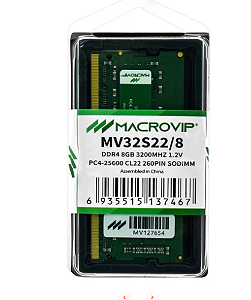 MEMORIA NOTE 8GB DDR4 3200 MV32S22 MACROVIP