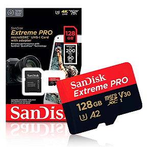 CARTÃO MEMORIA 128GB MICROSD EXTREME PRO SANDISK