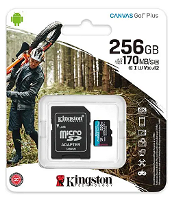 CARTÃO MEMORIA 256GB MICROSD CANVAS GO PLUS KING