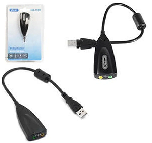ADAPTADOR USB AUDIO SOM USB 2xP2 FONE E MICROFONE HB-TI30 KNUP