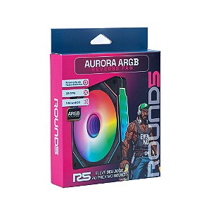 FAN 120MM AURORA REVERSE PWM ARGB PRETA ROUND5