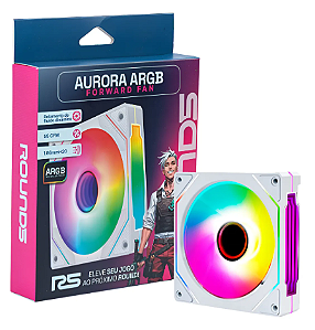 FAN 120MM AURORA FORWARD PWM ARGB BRANCA ROUND5