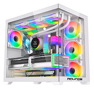 GABINETE GAMER ATX GENOS AQUARIO S/ FAN BRANCO ROUND5
