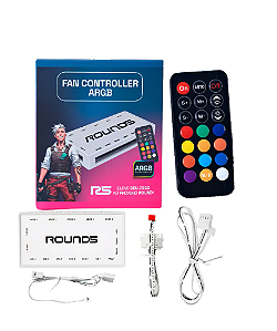 CONTROLADORA HUB FAN 6X PWM 7X ARGB C/ CONTROLE BRANCA ROUND5