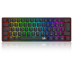 TECLADO MEC 60% USB-C JAX RAINBOW PRETO S. MARRON K613-KB REDRAGON