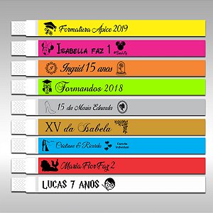 Kit C/ 400 Pulseiras de Identificação Personalizadas