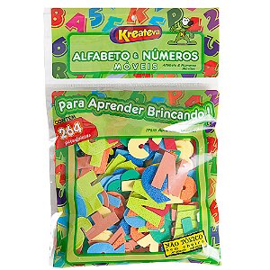 Alfabeto e Números Móveis 40mm (Altura) Com 264 Peças