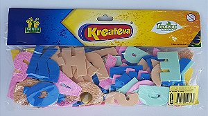 KIT 3 Unidades - Alfabeto Móvel 40mm (Altura) Com 124 Peças
