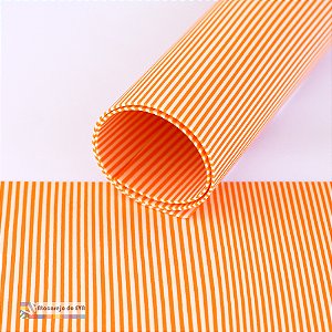 Folha EVA Mini Listra Delicado (Dupla face) 40x50cm Branco/Laranja
