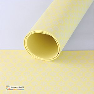 Folha EVA Estampado 40x60cm FLOWERS (Flores) Amarelo Bebê