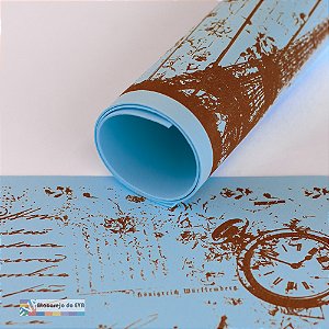 Folha EVA Estampado 40x60cm VINTAGE Celeste Bebê