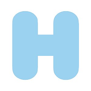 Letra unitária - LETRA "H" (120mm Altura) Cores Sortidas