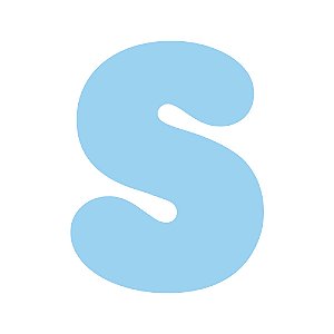Letra unitária - LETRA "S" (120mm Altura) Cores Sortidas