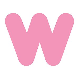 Pacote 10 unidades LETRA "W" (120mm Altura) Cores Sortidas