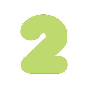 Número unitário - NÚMERO "2" (120mm Altura) Cores Sortidas