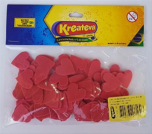 KIT 3 Blisters - Mini Aplique "CORAÇÃO" (Blister 50 unidades) Cor Vermelha