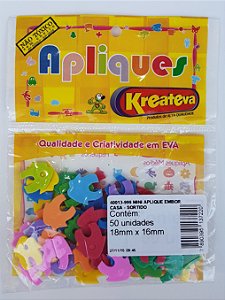 Mini Aplique "CASA" (Blister 50 unidades) Cores Sortidas