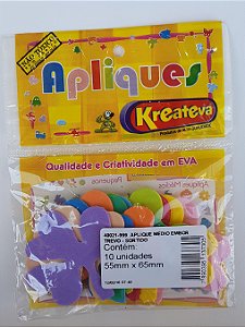 Aplique Médio "TREVO" (Blister 10 unidades) Cores Sortidas