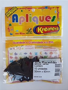 Aplique Médio "MORCEGO" (Blister 10 unidades) Cor Preta