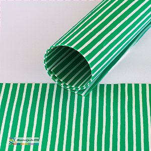 Folha EVA Mini Listra (Dupla face) 40x50cm Verde/Branco