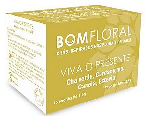 Caixa de Chá BomFloRal Viva o Presente  com 15 Sachês