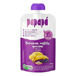 Papinha Papapá Orgãnica Banana Mirtilo e Quinoa