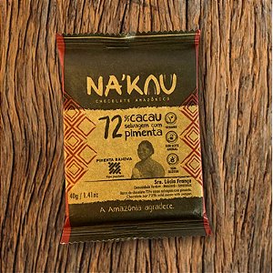 72% Cacau com Pimenta Baniwa 40g - Nakau - 40g