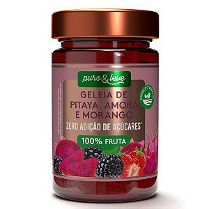 Geleia de Pitaya, Amora e Morango Puro e Leve230g