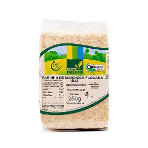 FARINHA DE MANDIOCA FLOCADA ORGANICO (BIJU) 250g - Sem gluten Novo