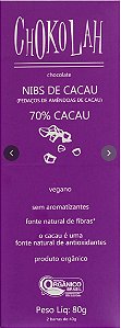 Chocolate 70% Nibs de Cacau 70g Display com 10 - Chokolah