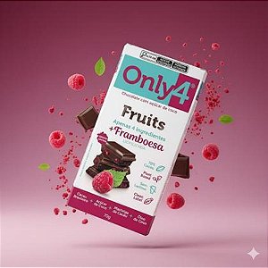 ONLY4 70% Cacau c/Fruit Framboesa 70g - Display com 6