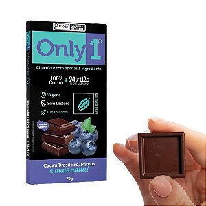 ONLY1 100% Cacau Mirtilo 70g - Dispay com 6