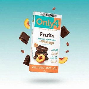 ONLY4 70% cacau c/Fruit Pêssego 70g - Display com 6