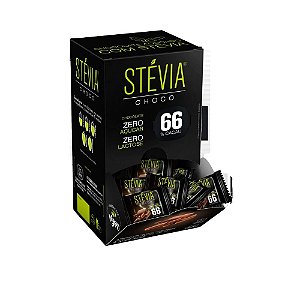 SteviaChoco 66% cacau 5g Tudo Zero Leite Display com 30