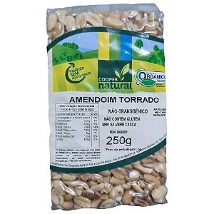 AMENDOIM TORRADO SEM SAL E SEM CASCA Coopernatural 250gr