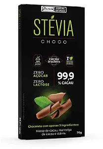 SteviaChoco 99,9% Cacau 70g - Tudo Zero Leite
