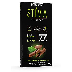 SteviaChoco 77% cacau 70g  - Tudo Zero Leite