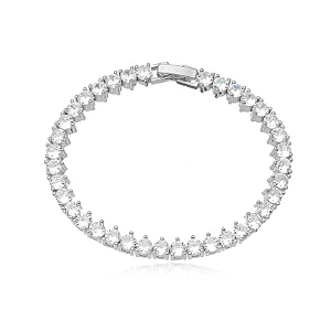 Pulseira Riviera Cristais Ródio Branco