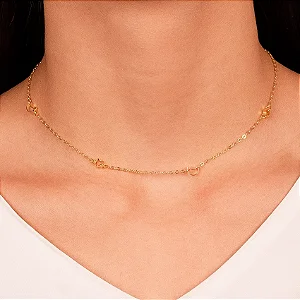 Choker Estrela e Lua Lisa