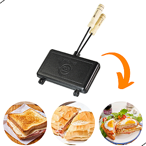 Sanduicheira Tostex Forma Dupla Ferro 2 Pães Misto Quente Fogão