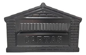 Caixa de Correios Tijolinho Toda Preta Para Muro Frente de Aluminio